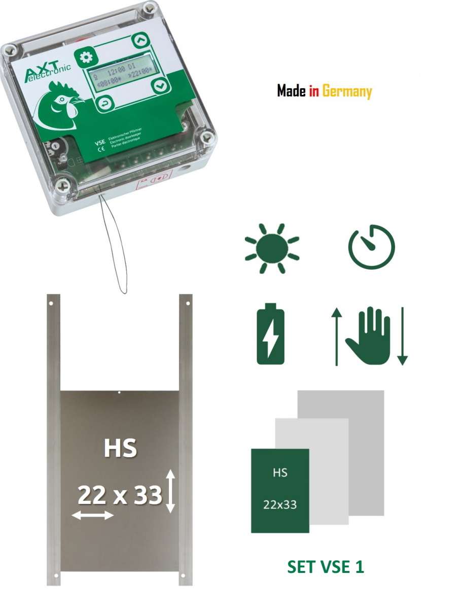 SET VSE 1 – automatische Hühnerklappe VSE batteriebetrieben